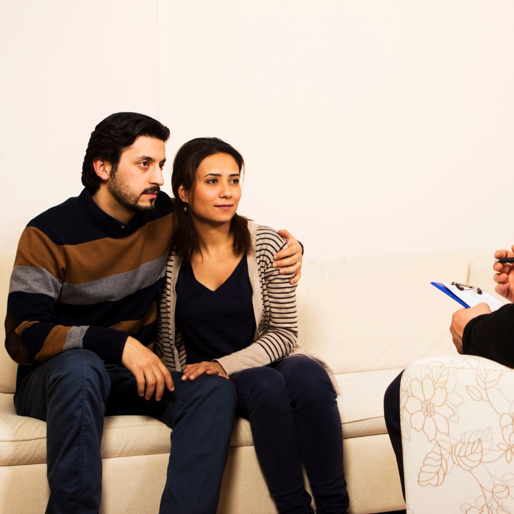 Couple seeks help together during therapy session
